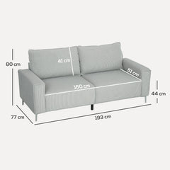 Three-Seater Corduroy - Light Grey
