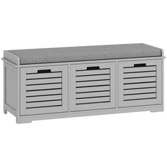 Fynco - 3-Drawer Shoe Storage Bench - Grey
