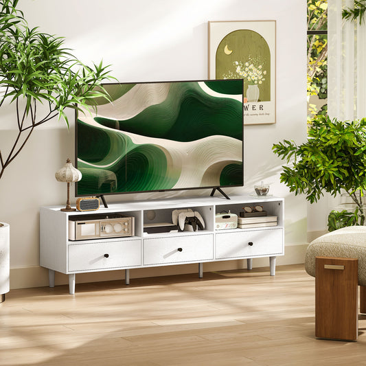 Multi-Storage Minimal TV Stand - White