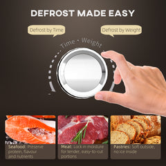 23L 800W Microwave Oven, Digital Solo Microwave with 5 Power Levels, Automatic Defrost, 8 Auto Cook Menus, 60 Minutes Timer, Clock, Easy Clean, Small Black Microwave