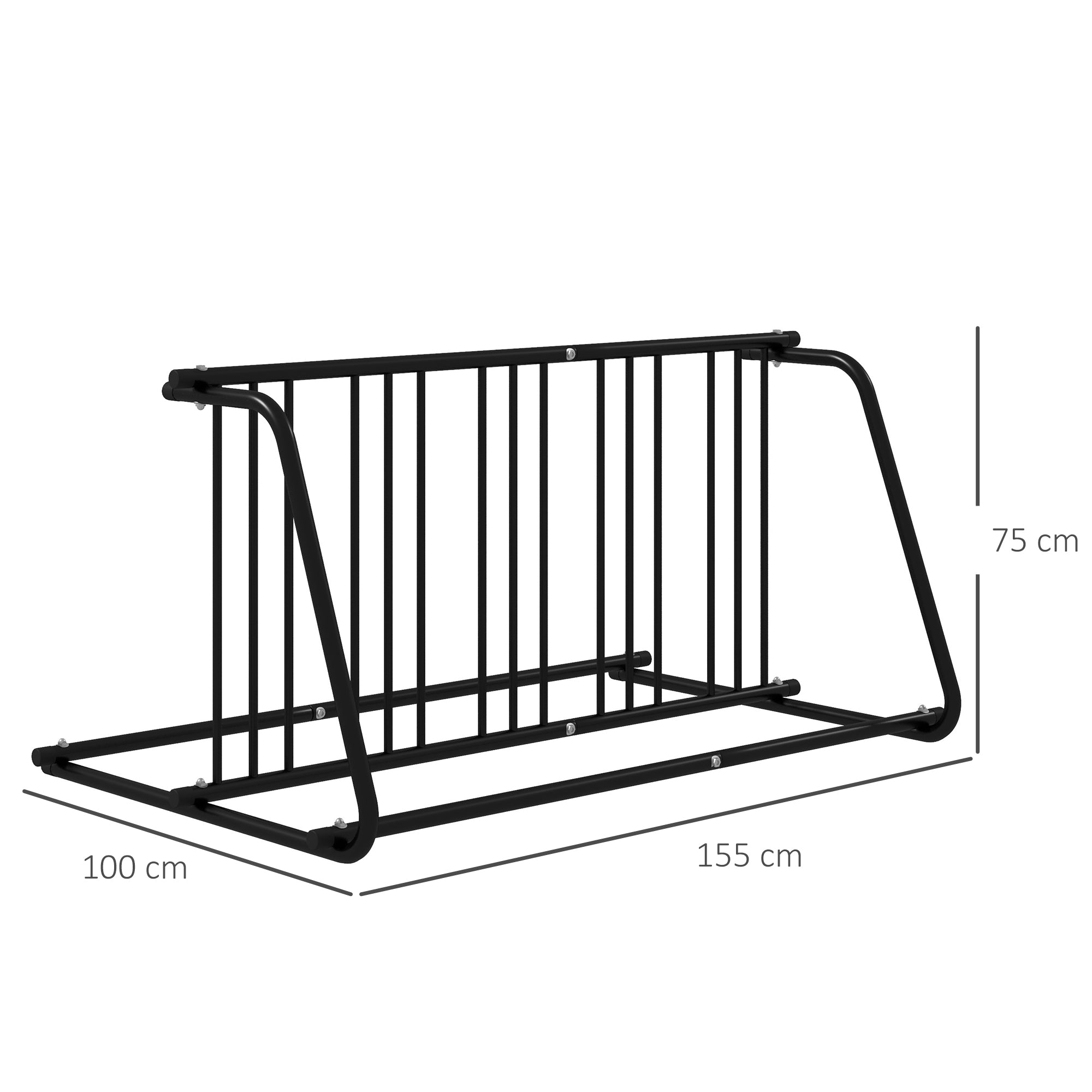 Bike Stand, Double-sided Bike Rack Floor Stand for 6 Bicycles, Kids/Mountain/Road Bikes Garage Indoor Outdoor Use