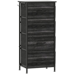 Chest of Four Fabric Drawers - Black