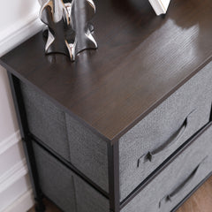 Chest of Five Fabric Drawers - Grey
