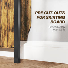 Fynco - 93 x 88.5cm Rustic-Look Radiator Cover - Brown/Black