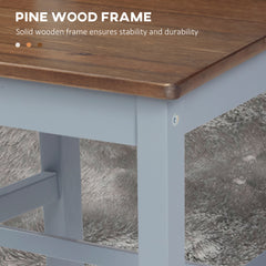 Dining Chairs Set of 2, Pine Wood Kitchen Chairs with Cross Back, Solid Structure for Living Room and Dining Room, Grey