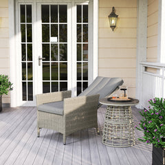 105°-150° Reclining Rattan Chair - Grey