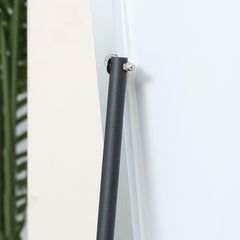 Full Length Mirror Wall-Mounted, 160 x 40 cm Freestanding Rectangle Dressing Mirror for Bedroom, Living Room, Silver Frame