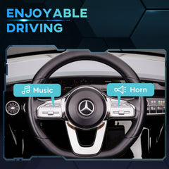 AIYAPLAY Mercedes-Benz AMG CLA 45 Licensed 12V Kids Electric Car Ride on Car w/ Remote, Suspension Lights Music Horn - Black