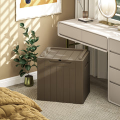 107 L Plastic Storage Chest with Lid - Dark Brown