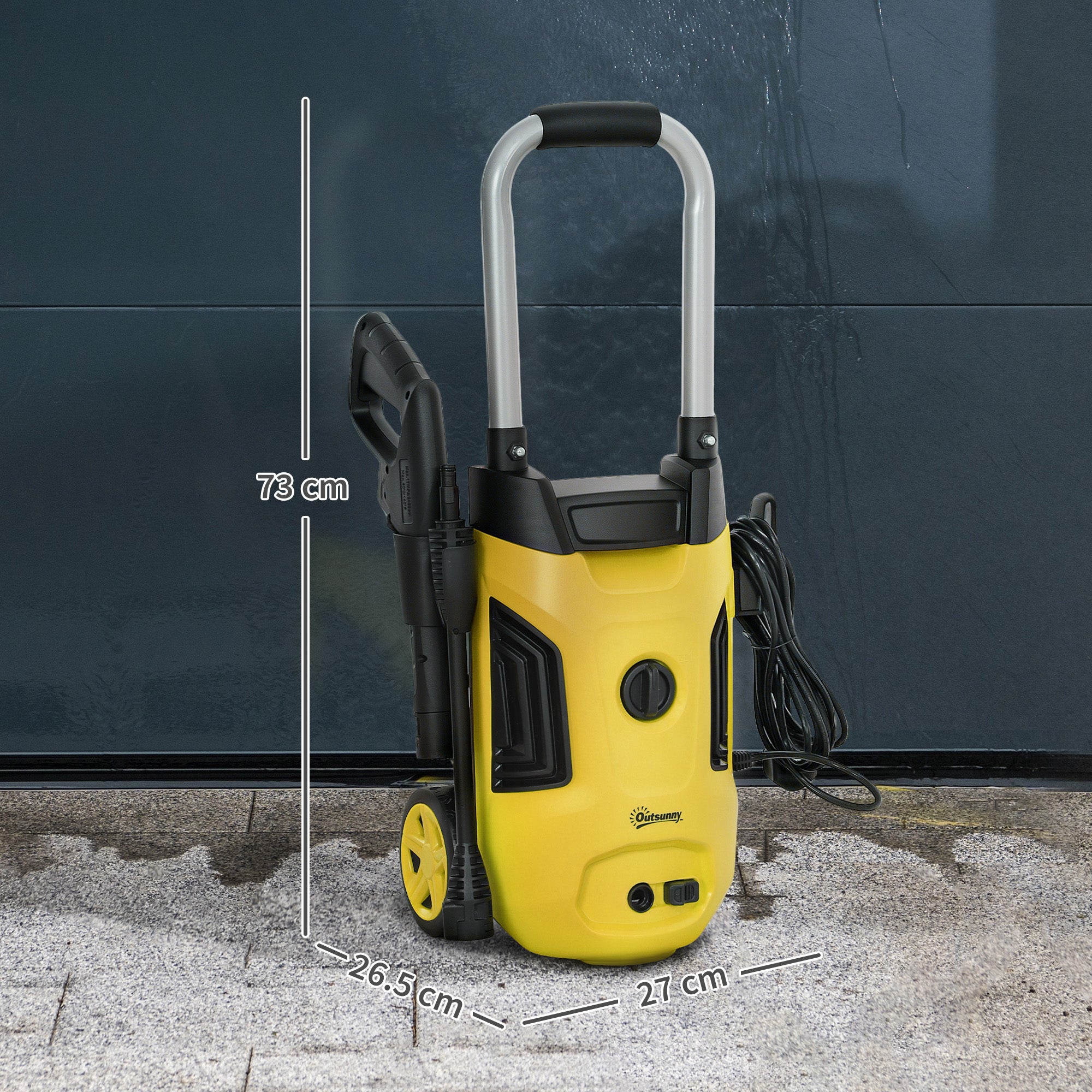 1800W 150-Bar Pressure Washer, with Adjustable Nozzle - Yellow