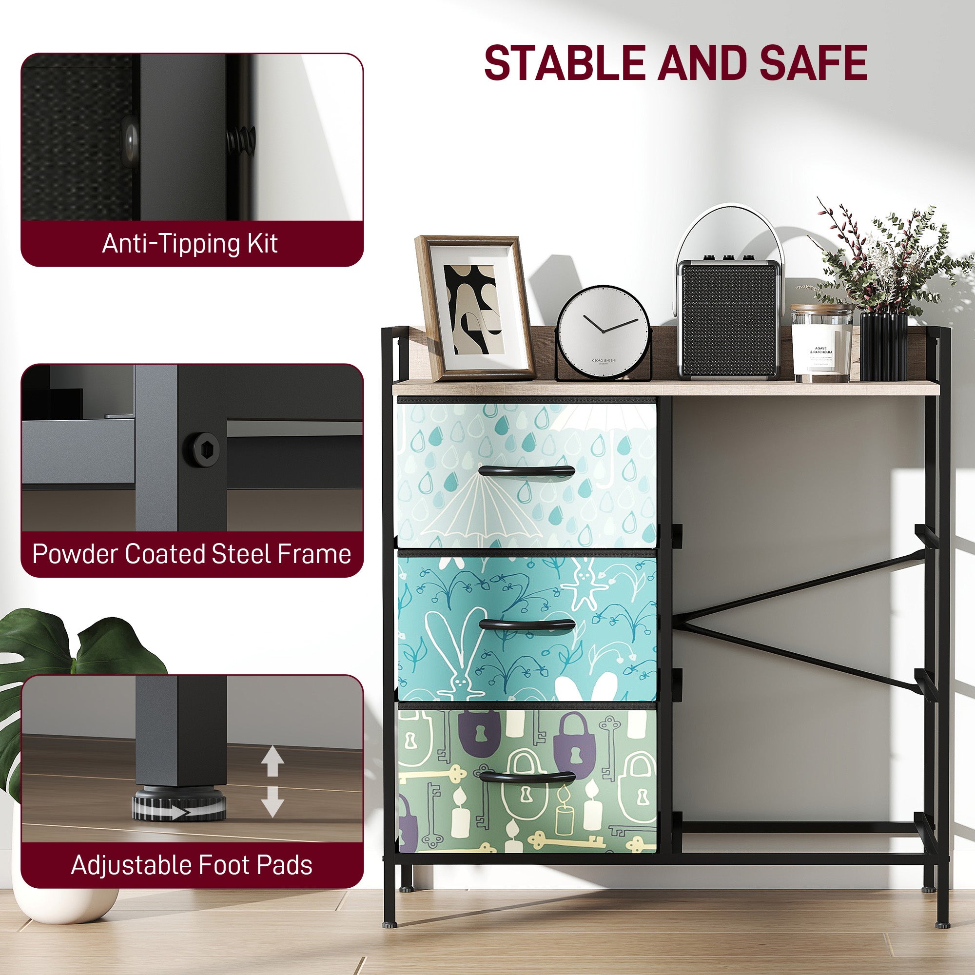 6-Drawer Chest of Drawers - Blue