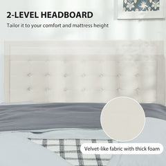 Fynco - Double Ottoman Bed Frame, with Front Drawer - Cream