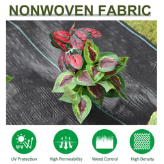 2m x 50m Weed Control Membrane, Heavy Duty Weed Control Barrier Fabric, 90gsm Ground Cover for Patios, Garden, Flower beds, Landscaping