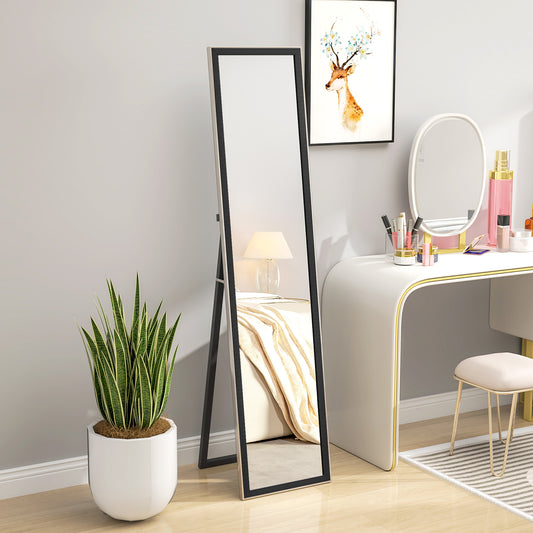 Glitter Frame Full-Length Mirror - Black