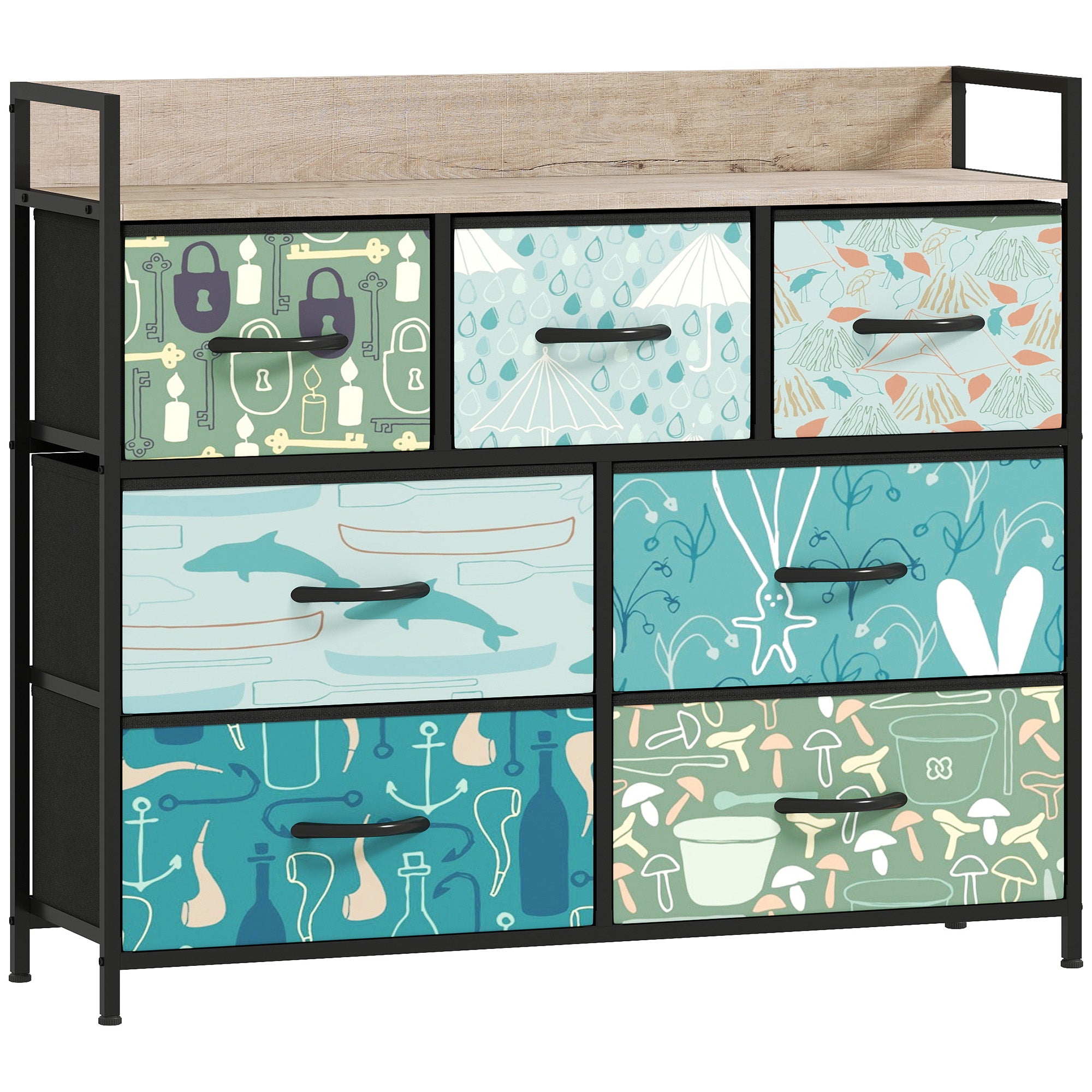 7-Drawer Chest of Drawers - Blue