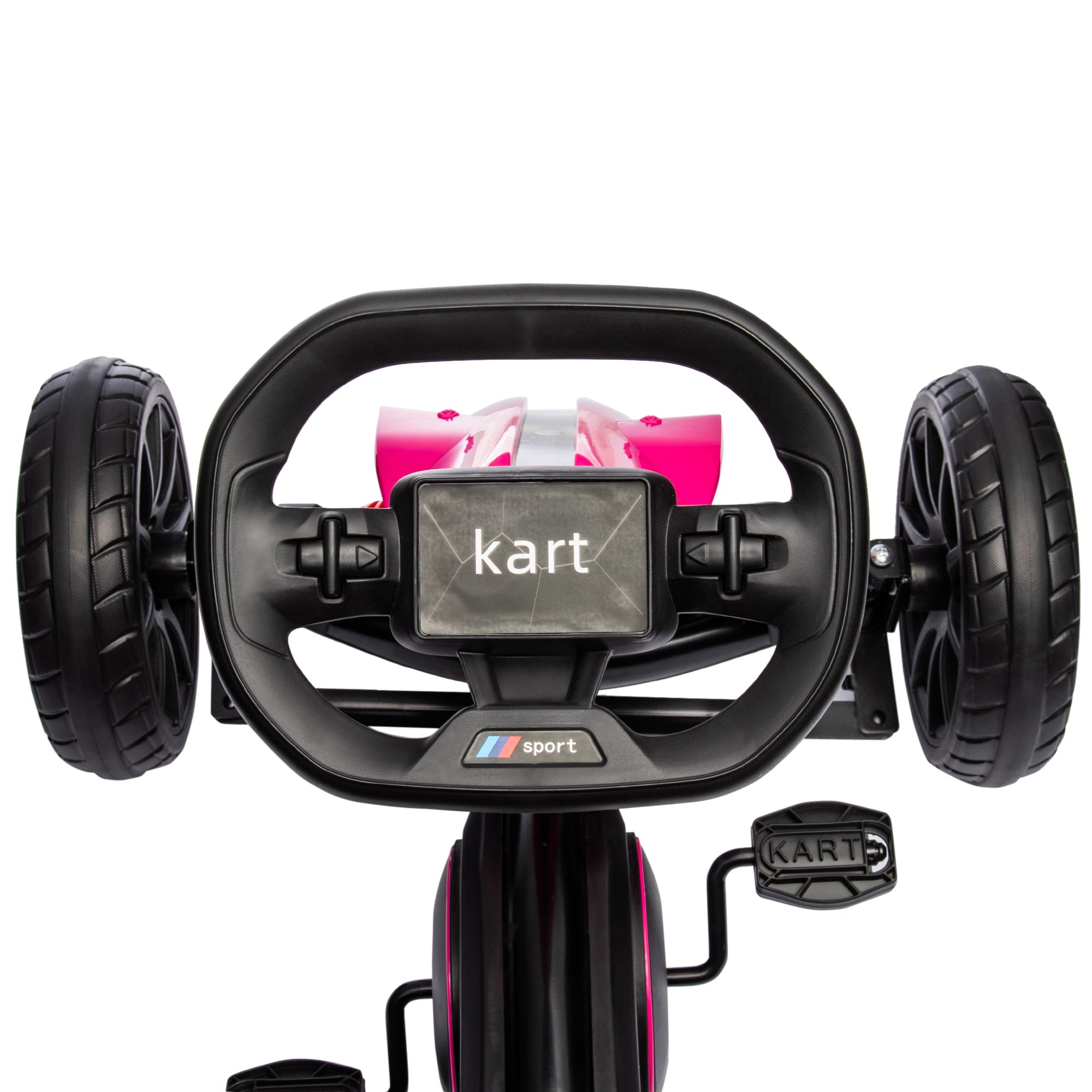 Kids Pedal Go Kart, with Adjustable Seat, EVA Wheels, Seat, Handbrake - Pink