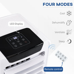 10000 BTU Air Conditioning Unit, 3-in-1 Portable Air Conditioner, Dehumidifier, Cooling Fan with Remote Control, LED Display, 2 Speeds, 24H Timer, Window Venting Kit, 30m²