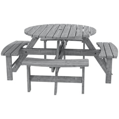 8-Seater Wooden Picnic Set-Fir Wood