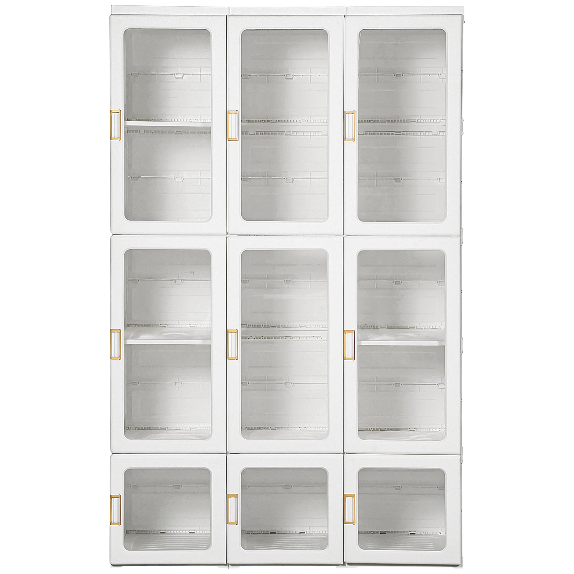 Portable Clothes Wardrobe for Bedroom, Foldable Clothes Organiser with Cube Storage, Hanging Rods, Magnet Doors, White