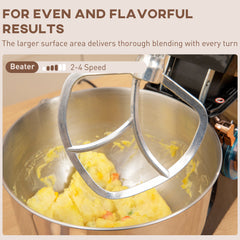 Stand Mixer, 5L Food Mixer for Baking, 6 Speeds and Pulse Setting, 1400W Cake Electric Kitchen Mixer with Dough Hook, Whisk, Stainless Steel Bowl, Splash Guard, Beater, Black