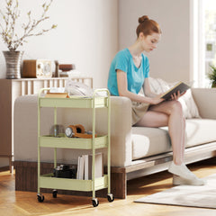 Three-Tier Steel Storage Trolley - Green