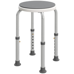 Fynco - 360° Swivel Shower Chair, Height Adjustable Aluminium Shower Stool with Non-Slip Feet for Disabled, Elderly, Grey
