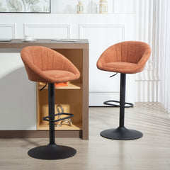 Fynco - Set of Two Relaxed Tub Bar Stools - Orange