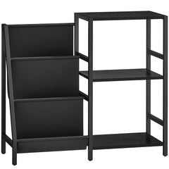 3-Tier Record Player Stand, End Table for Living Room, Bedroom - Black Wood Effect