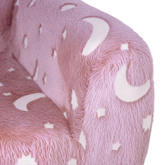 AIYAPLAY Kids Armchair, Glow in the Dark Chair with Star Design for Bedroom, Playroom, Kids Room, Pink