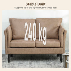 Fynco - Two-Seater Leathaire Sofa - Light Brown