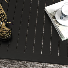 100cm x 60cm Aluminium Outdoor Coffee Table - Black