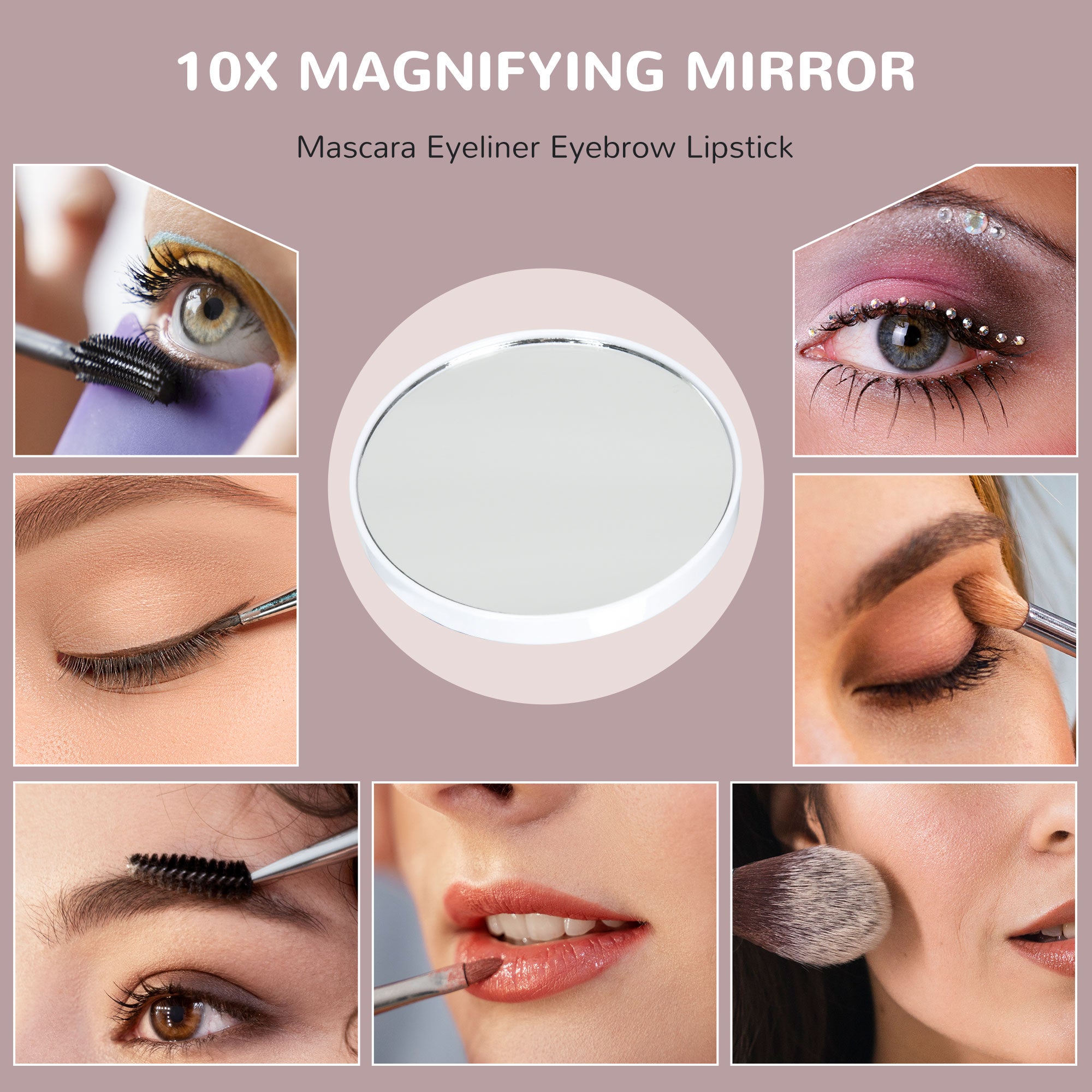 Hollywood Vanity Mirror with Lights, Large 80x62 cm Lighted Makeup Mirror with 3 Colour, 18 LED Bulbs, 10X Magnifying, USB Charging Port, Touch Screen, Tabletop or Wall Mounted Design, White