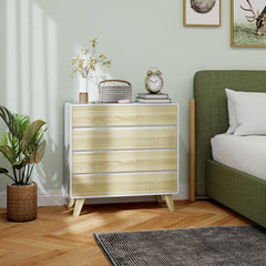 Chest of Four Drawers - Wood-Effect/White