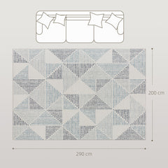 Fynco - Modern Area Rug, Geometric Pattern Non-Slip Washable Rug, Soft Floor Carpet for Living Room, Bedroom, Dining Room, Home Office, 290 x 200 cm, Multi-Coloured