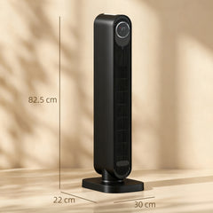 Fynco - 2000W Ceramic Electric Heater with Fan, Timer, Oscillation - Black