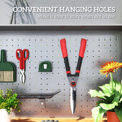 Garden Shears, 63.5 cm Heavy Duty Hedge Shears with Razor-Sharp Blades, Comfort Grip and Tension Adjuster for Hedges, Shrubs and Bushes, Easy Cutting and Trimming