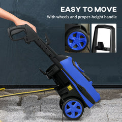 1800W High Pressure Washer, 150 Bar Pressure, 510 L/h Flow, High-Performance Portable Power Jet Wash Cleaner Blue