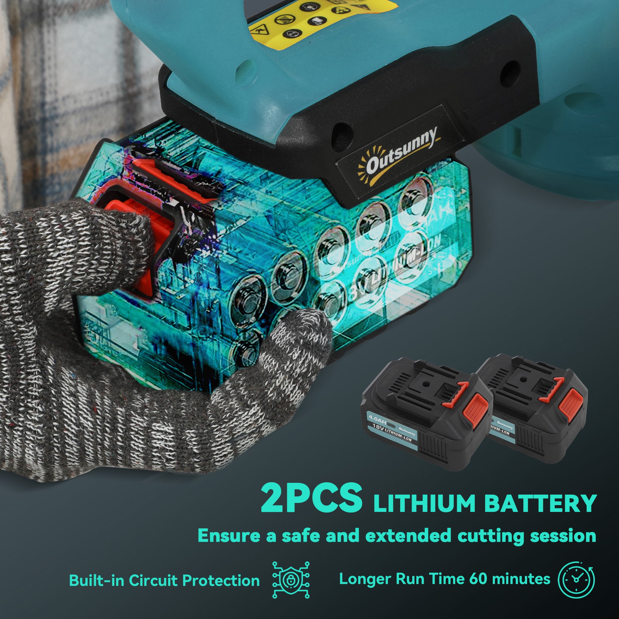 20" Cordless Hedge Trimmer, 21V Electric Hedge Cutter with 51cm Dual Action Blade, 2 x 4000mAh Batteries and Brushless Motor for Garden Branches, Shrubs, Twigs, Blue