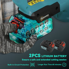 20" Cordless Hedge Trimmer, 21V Electric Hedge Cutter with 51cm Dual Action Blade, 2 x 4000mAh Batteries and Brushless Motor for Garden Branches, Shrubs, Twigs, Blue