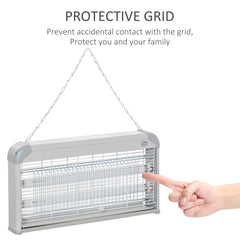 Wall Hanging Bug Zapper, 30W Electric Fly Zapper Mosquito Killer, 60㎡ Coverage Insect Killer, Indoor Outdoor Use, Grey