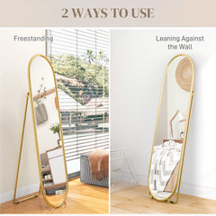 Two-Way Curved Full Length Mirror - Gold Tone