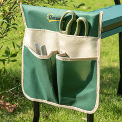 Steel Frame Padded Garden Kneeler, with Tool Bag - Green