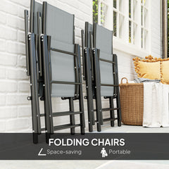 Five-Piece Steel Frame Patio Set - Grey/Black