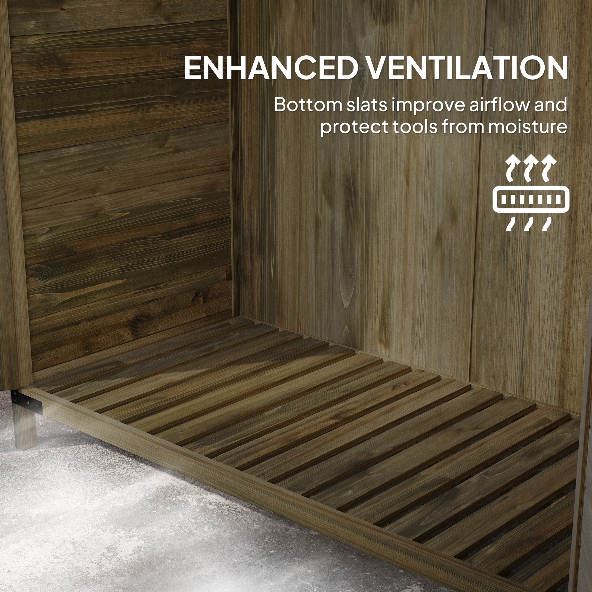 103.5 x 59 cm Wooden Garden Shed - Brown