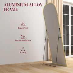165cm Aluminium Frame Standing Mirror - Gold