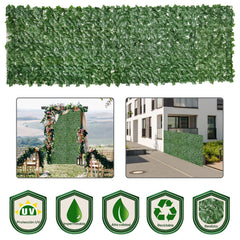 1-Piece Artificial Leaf Hedge Screen Privacy Fence Panel for Garden Outdoor Indoor Decor, Dark Green, 3M x 1M