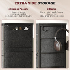 Chest of Ten Fabric Drawers - Charcoal Grey