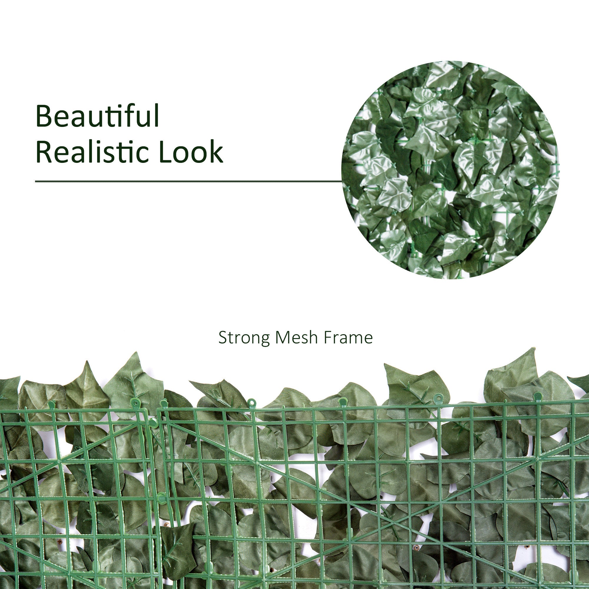 1-Piece Artificial Leaf Hedge Screen Privacy Fence Panel for Garden Outdoor Indoor Decor, Dark Green, 3M x 1.5M