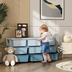 Kids Storage Unit, with Nine Drawers - Blue