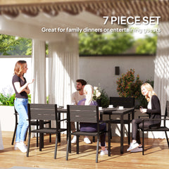 Seven-Piece Outdoor Dining Set - Brown